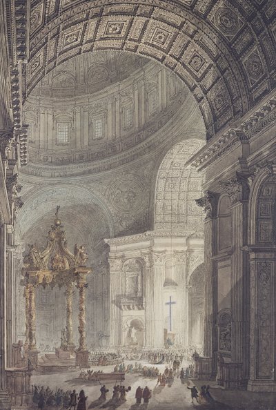 La croce luminosa a San Pietro, Roma, il Giovedì Santo da Charles Norry